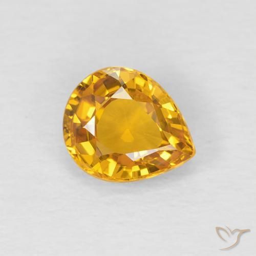 Saphir Orange-or naturelle En forme de poire, 0.79 ct, VVS-VS
