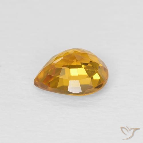 Saphir Orange-or naturelle En forme de poire, 0.79 ct, VVS-VS