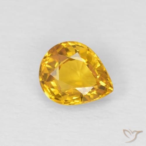Saphir Doré naturelle En forme de poire, 0.64 ct, VS