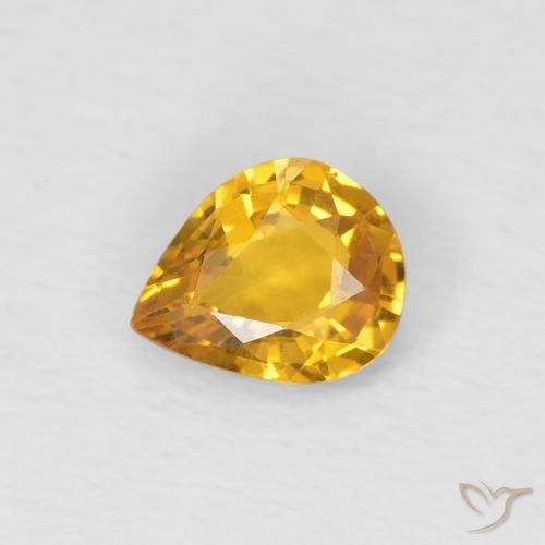 Saphir Doré naturelle En forme de poire, 0.54 ct, VS