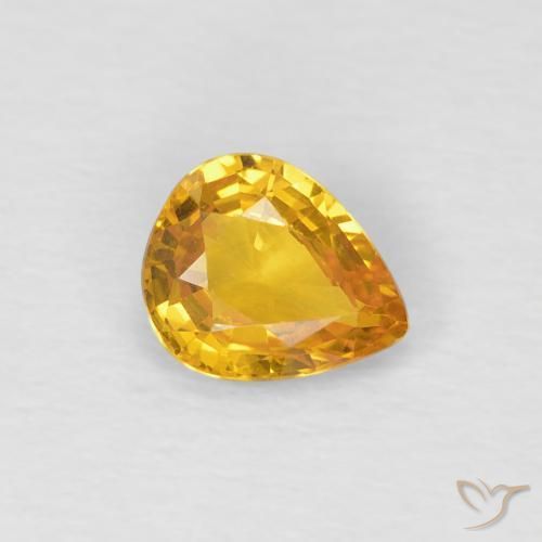 Saphir Doré naturelle En forme de poire, 0.60 ct, VS