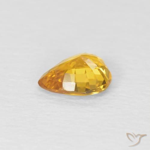 Saphir Doré naturelle En forme de poire, 0.60 ct, VS