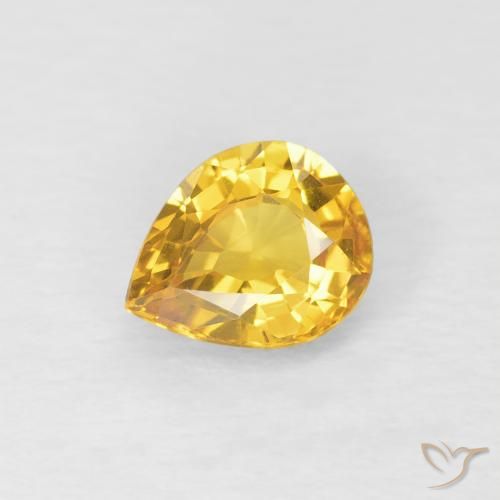 0.62ct Naturel Doré Saphir, En forme de poire, VS