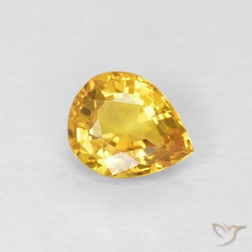 Saphir Doré naturelle En forme de poire, 0.62 ct, VS