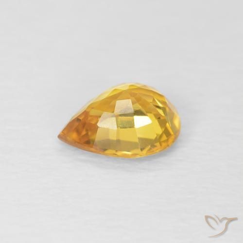 Saphir Doré naturelle En forme de poire, 0.62 ct, VS