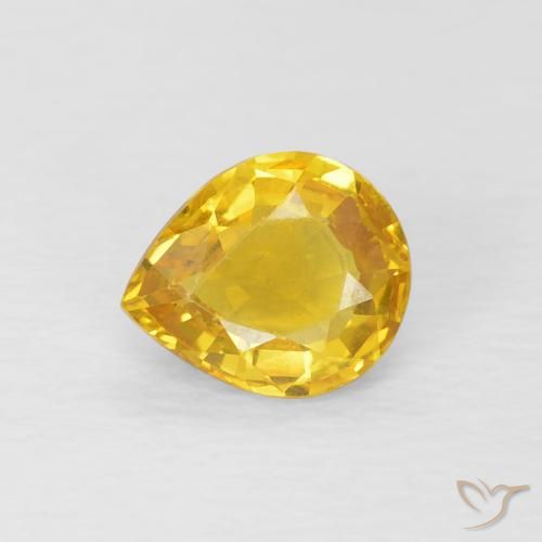 Saphir Doré naturelle En forme de poire, 0.76 ct, VVS