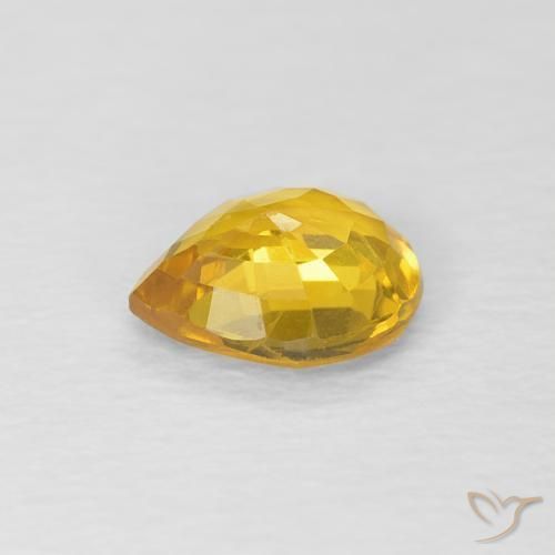 Saphir Doré naturelle En forme de poire, 0.76 ct, VVS