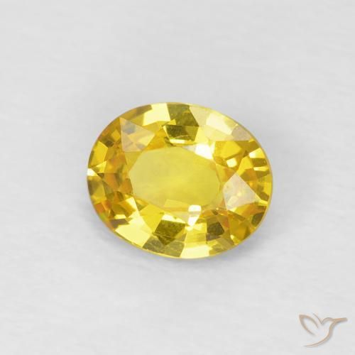 Saphir Jaune moyen naturelle ovale, 0.69 ct, VS