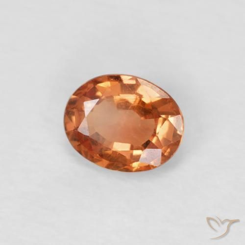 Saphir Orange brunâtre léger naturelle ovale, 0.49 ct, VS