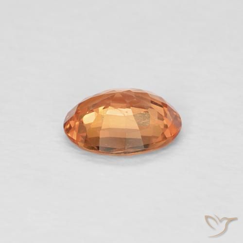 Saphir Orange brunâtre léger naturelle ovale, 0.49 ct, VS