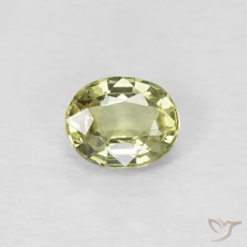 0.50ct Naturel Jaune verdâtre clair Saphir, ovale, VVS