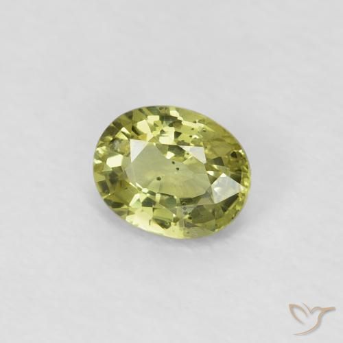 Saphir Jaune moyen naturelle ovale, 0.52 ct, VS
