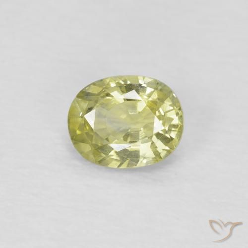 0.48ct Naturel Jaune clair Saphir, ovale, VS