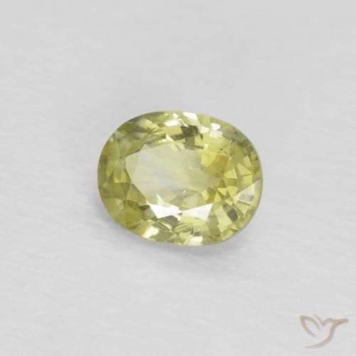 Saphir Jaune clair naturelle ovale, 0.48 ct, VS
