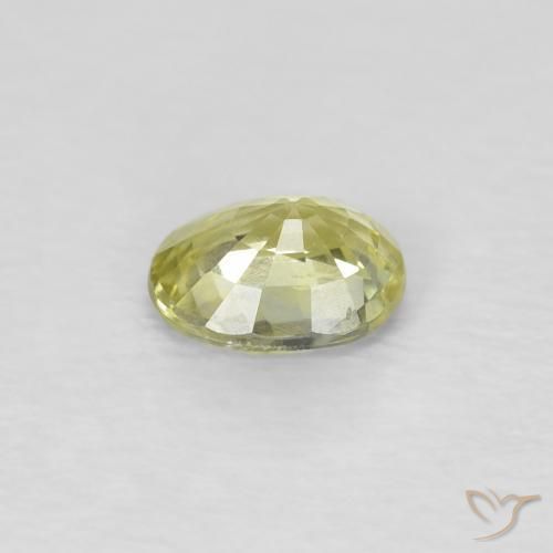 Saphir Jaune clair naturelle ovale, 0.48 ct, VS