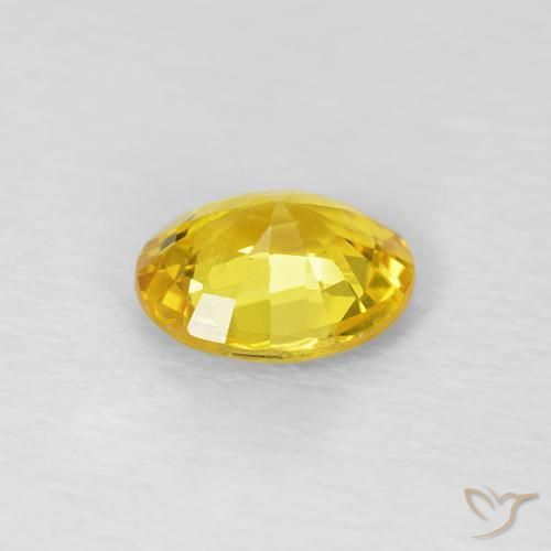 Saphir Bourdon jaune naturelle ovale, 0.64 ct, VVS