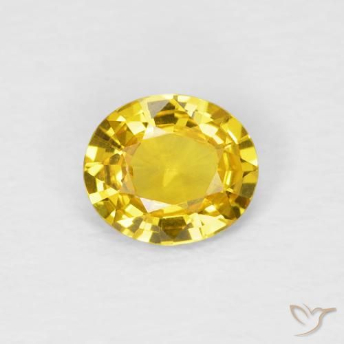 Saphir jaune de 0,62 carats à vendre, ovale Saphir en vrac de Tanzanie, Gemme naturelle, 5,8 x 5 mm, Photo A