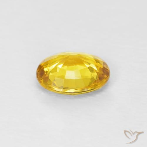Saphir Jaune moyen naturelle ovale, 0.62 ct, VVS