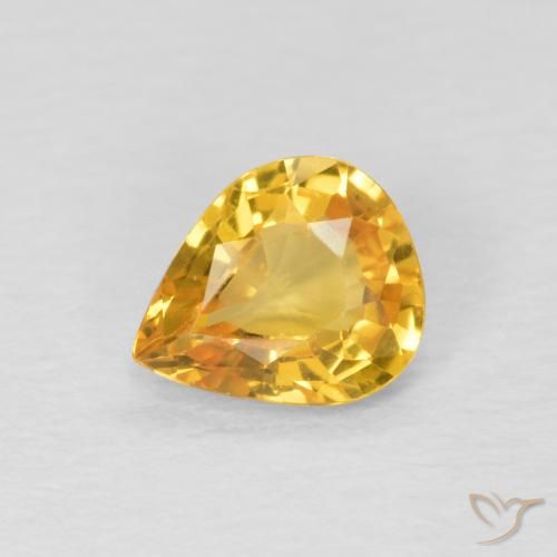 0.60ct Naturel Doré Saphir, En forme de poire, VVS