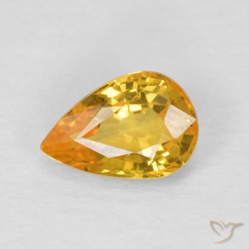 Saphir Orange-or naturelle En forme de poire, 0.86 ct, VVS