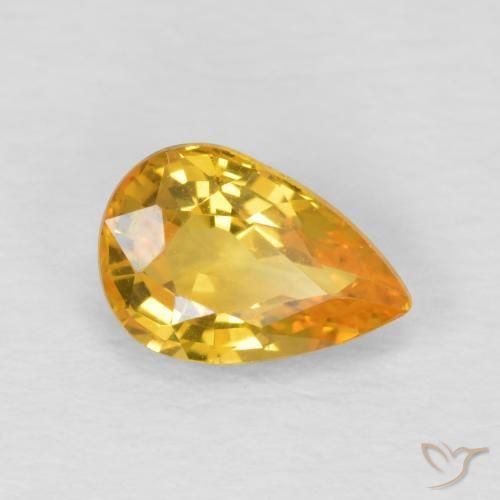 Saphir Orange-or naturelle En forme de poire, 0.86 ct, VVS