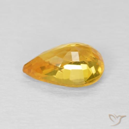 Saphir Orange-or naturelle En forme de poire, 0.86 ct, VVS