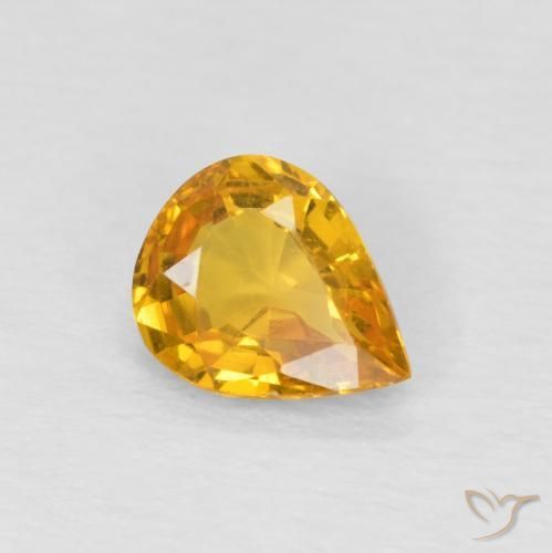 Saphir Orange-or naturelle En forme de poire, 0.65 ct, VS