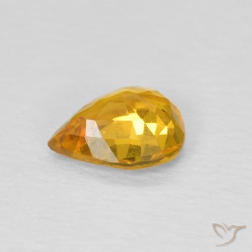 Saphir Orange-or naturelle En forme de poire, 0.65 ct, VS