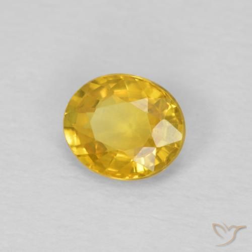 Saphir Doré moyen naturelle ovale, 0.55 ct, VVS-VS