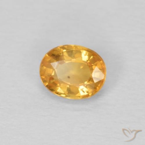 Saphir Orange-or naturelle ovale, 0.51 ct, VVS-VS
