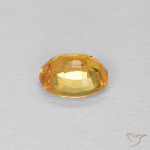 Saphir Orange-or naturelle ovale, 0.51 ct, VVS-VS