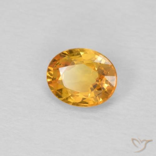 Saphir Orange-or naturelle ovale, 0.45 ct, VVS-VS