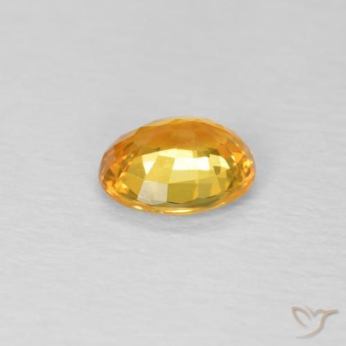Saphir Orange-or naturelle ovale, 0.45 ct, VVS-VS
