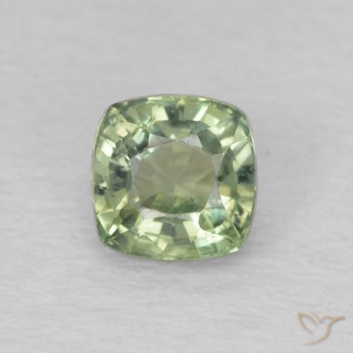 0.64ct Naturel Vert très clair Saphir, Coussin, VS