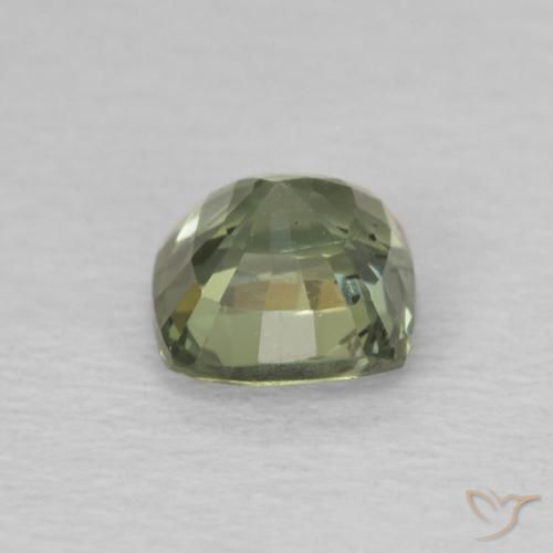 Saphir Vert clair naturelle Coussin, 0.63 ct, VS