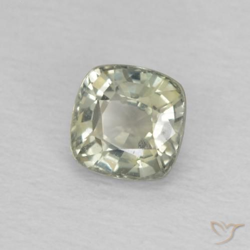 Saphir Vert sauge léger naturelle Coussin, 0.53 ct, VS