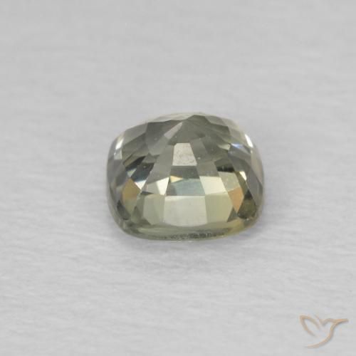 Saphir Vert sauge léger naturelle Coussin, 0.53 ct, VS