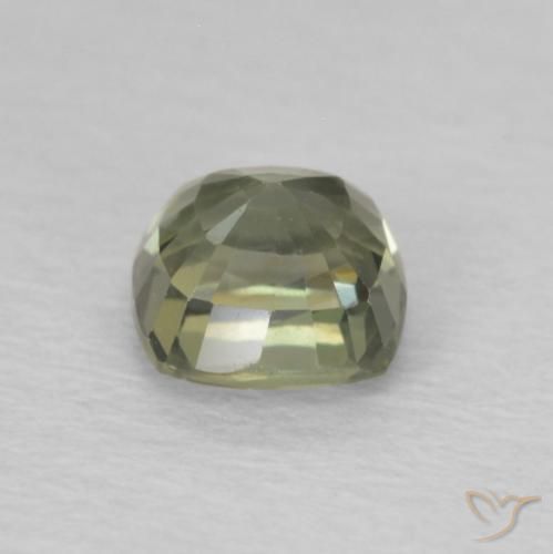Saphir Vert forêt léger naturelle Coussin, 0.75 ct, VS
