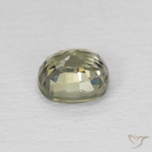Saphir Vert forêt léger naturelle Coussin, 0.54 ct, VS