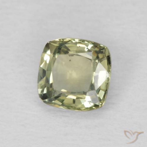 Saphir Vert forêt léger naturelle Coussin, 0.59 ct, VS