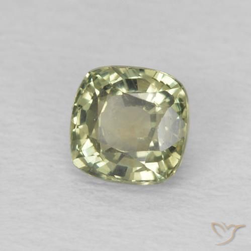 Saphir Vert sauge naturelle Coussin, 0.66 ct, VS