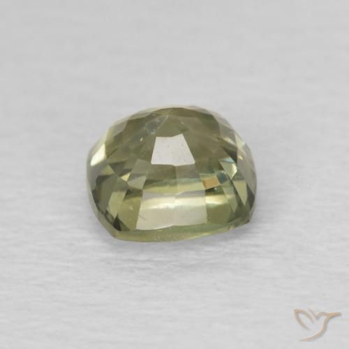 Saphir Vert sauge naturelle Coussin, 0.66 ct, VS