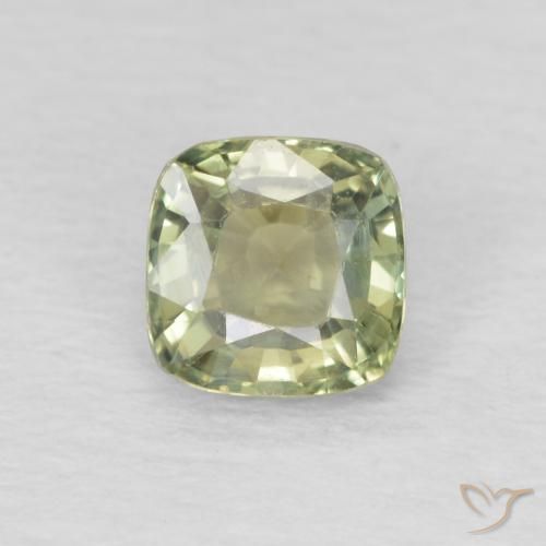 0.57ct Naturel Vert poire léger Saphir, Coussin, VS