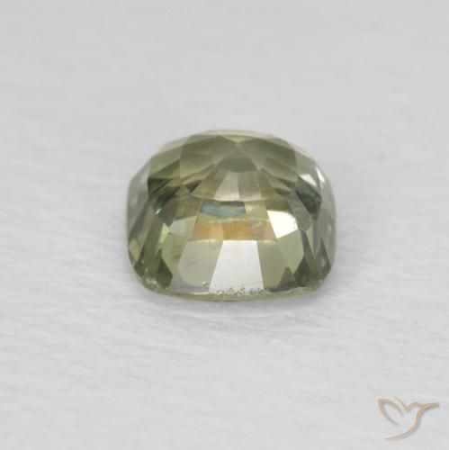 Saphir Vert poire léger naturelle Coussin, 0.57 ct, VS
