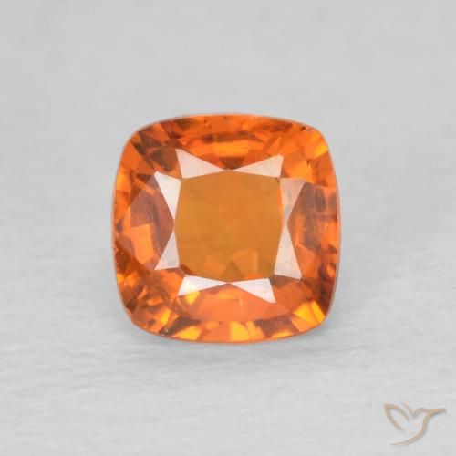 0.50ct Naturel Orange feu Saphir, Coussin, VVS
