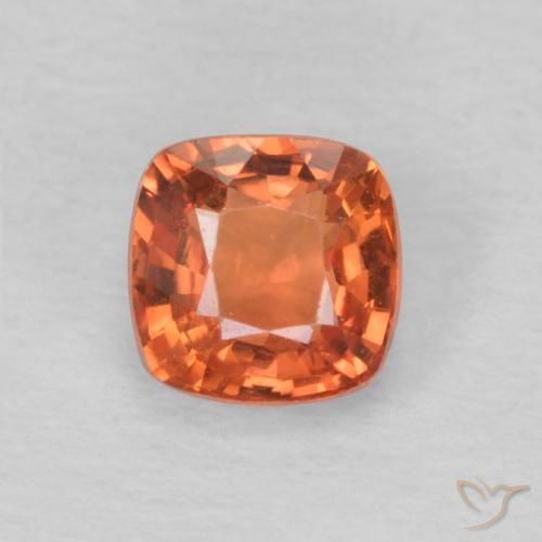 0.61ct Naturel Orange moyen Saphir, Coussin, VVS