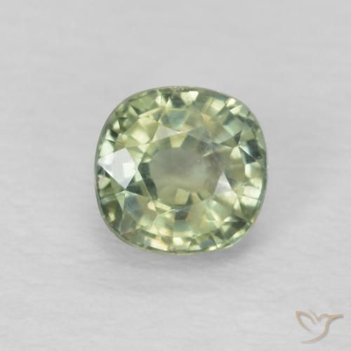 0.51ct Naturel Vert sauge très clair Saphir, Coussin, VS