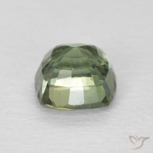 Saphir Vert clair naturelle Coussin, 0.72 ct, VS