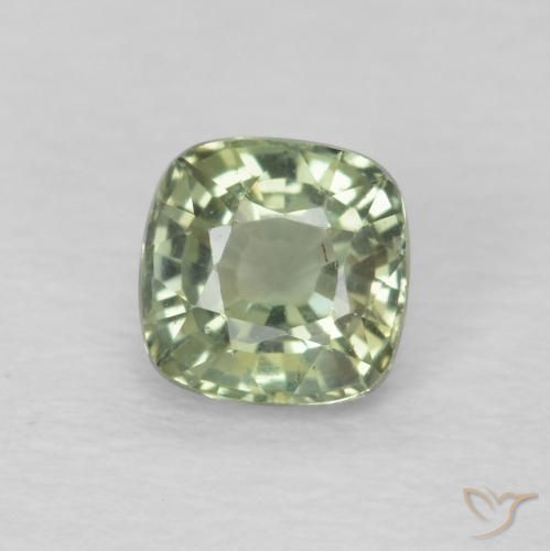 0.52ct Naturel Vert clair Saphir, Coussin, VS