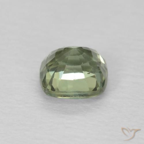 Saphir Vert clair naturelle Coussin, 0.52 ct, VS